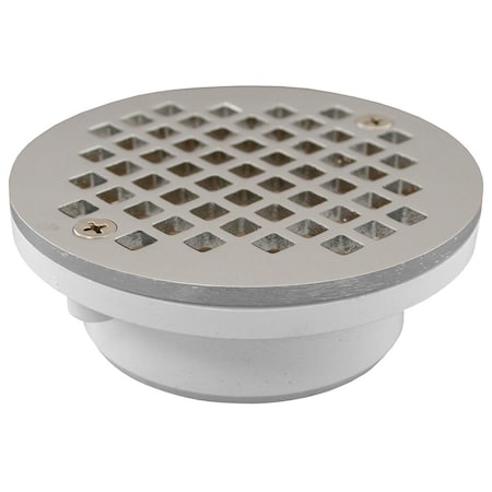Jones Stephens 2in. x 3in. General Purpose PVC Drain with 4-1/4in. Chrome Plated Round Strainer D54002